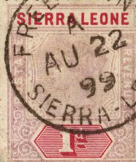 One penny, cancelled at Freetown