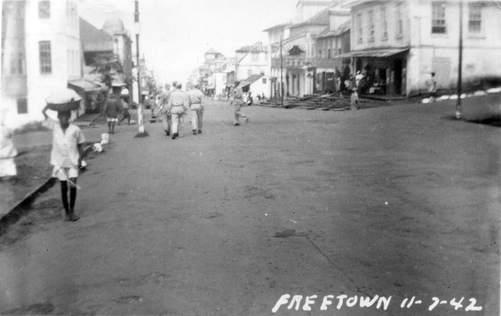 A Freetown street in wartime