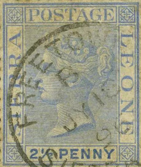 Twopence-halfpenny, cancelled at Freetown