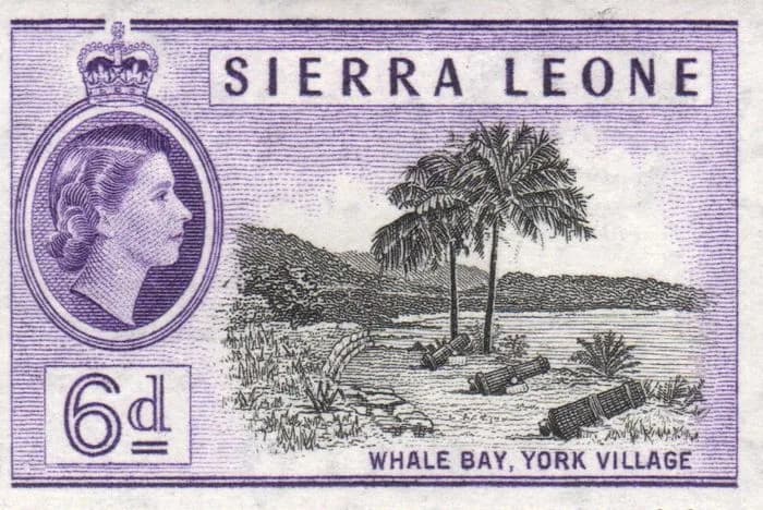 Whale Bay, York Village, sixpence