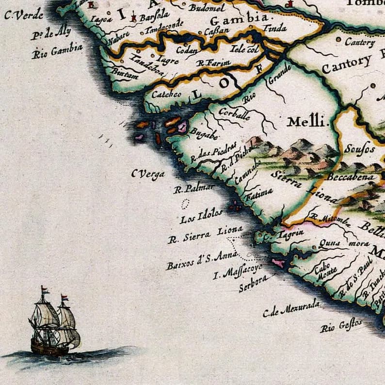 Kust van Sierra Leone Johannes Blaeu 1662