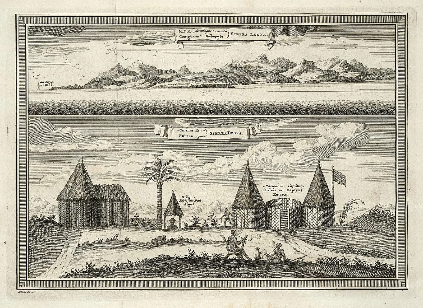 View of a mountain range and houses in Sierra Leone