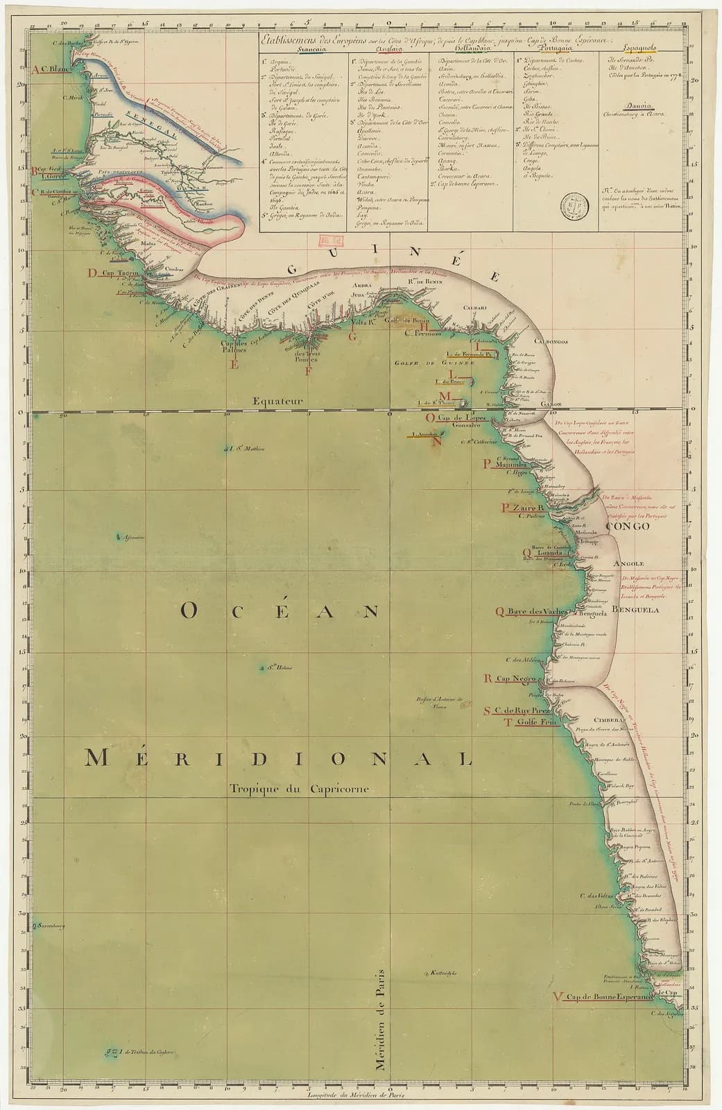 European settlements on the coasts of Africa from Cap Blanc to the Cape of Good Hope