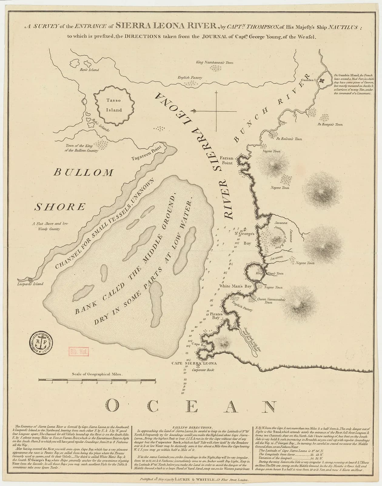 A survey of the entrance of Sierra Leona river / Capt. Thomson