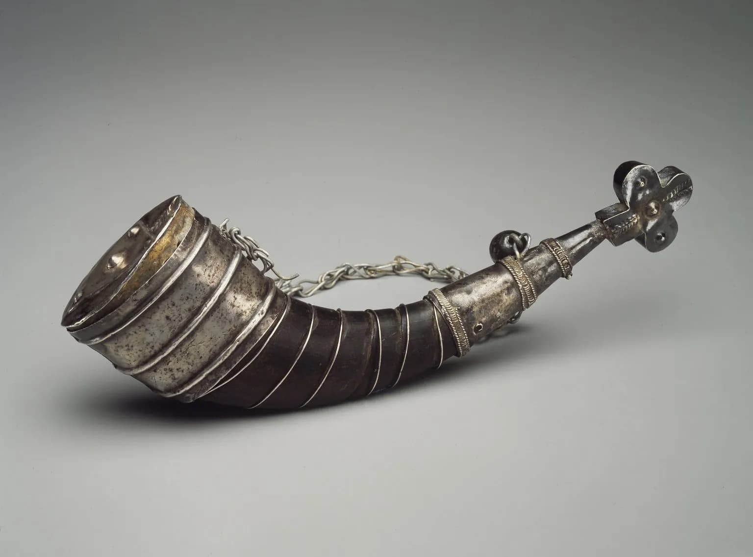 Horn and Silver Pendant