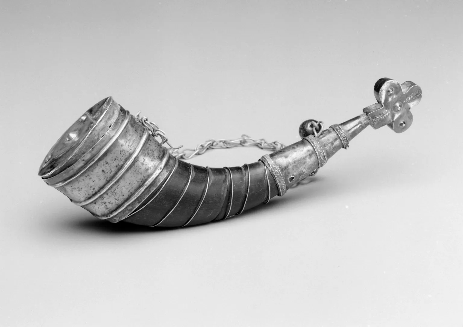 Horn and Silver Pendant