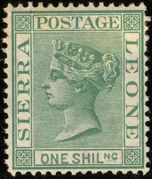 1876ca 1sh Sierra Leone unused Yv17 Mi7B SG22 green