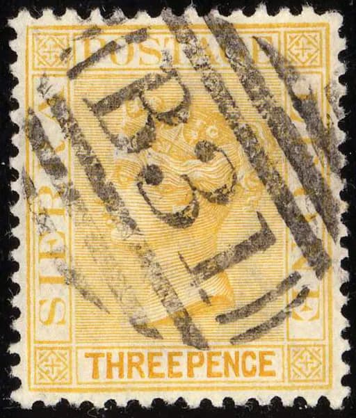 1889ca 3d Sierra Leone B31 Yv25 Mi18 SG32 yellow