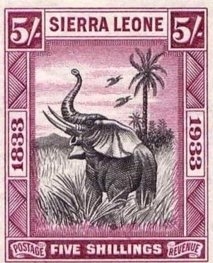 Five shillings, centenary of the abolition of slavery